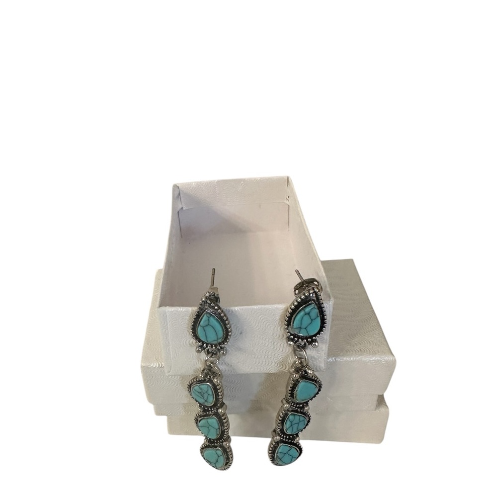 Elegant Silver and Turquoise Earrings